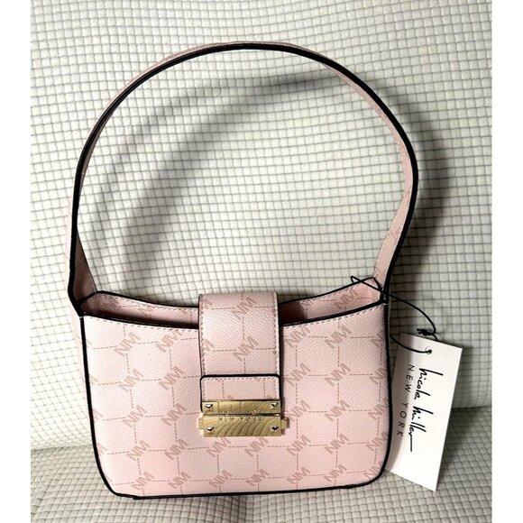 Nicole Miller Hand Bag, Rose Blush, Fold Over Strap w/Closure - Picture 3 of 6